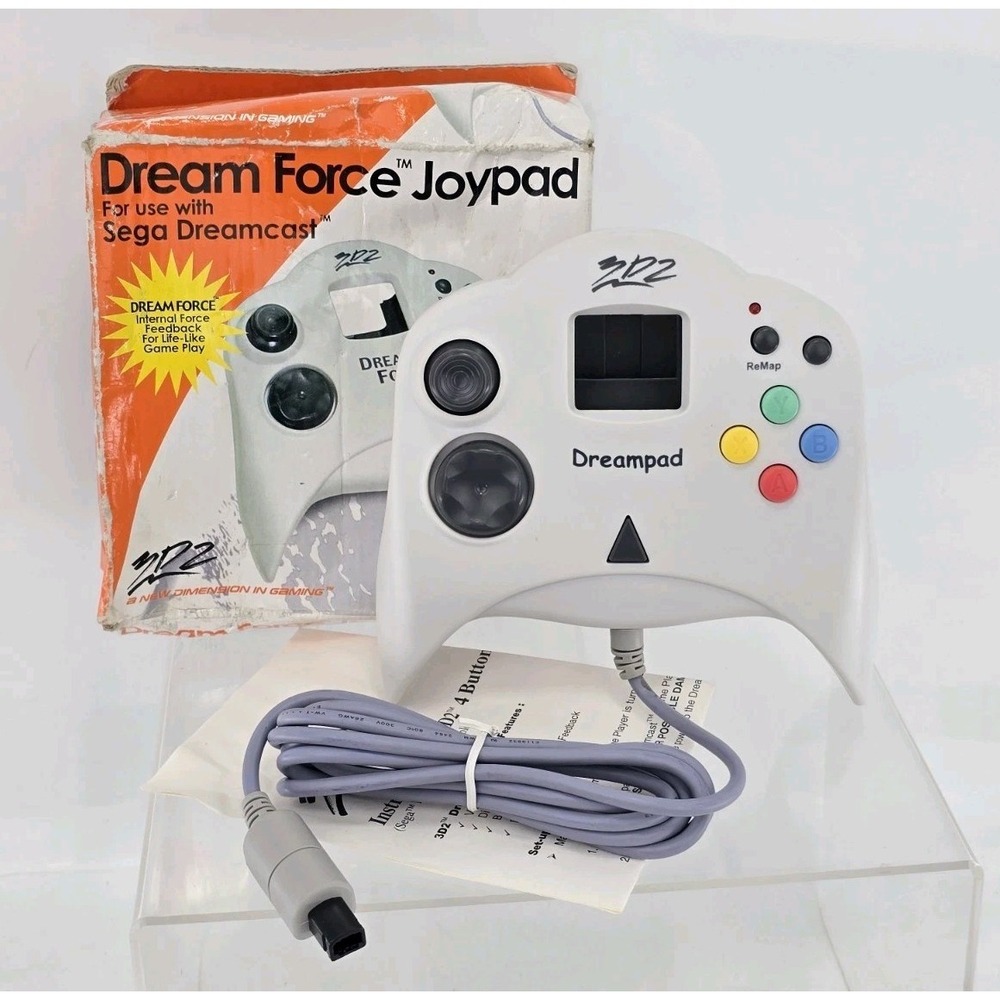 SEGA DREAMCAST 3D2 Dream Force‎ Joypad - Controller W/Button Remap - White - NEW